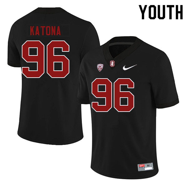 Youth #96 Jacob Katona Stanford Cardinal College Football Jerseys Sale-Black - Click Image to Close